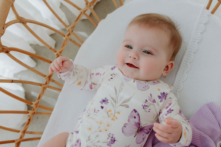 Lilac Butterflies - Long Sleeve Bodysuit