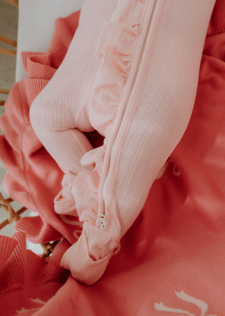 Candy Pink Pointelle Zipsuit