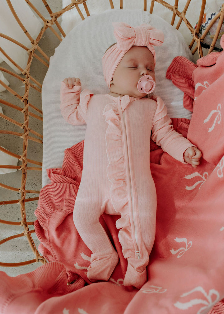 Candy Pink Pointelle Zipsuit