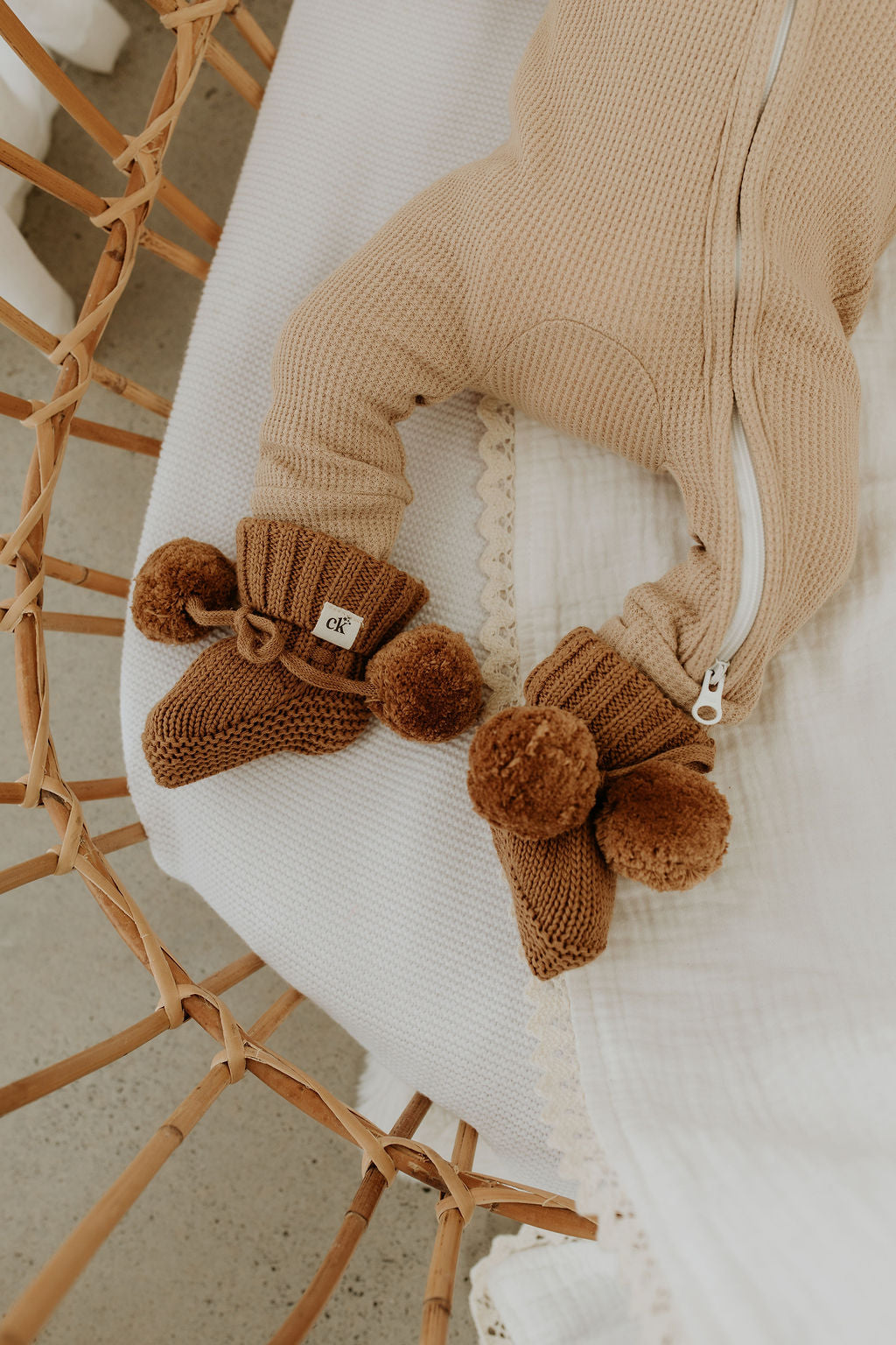 Fawn Waffle Zipsuit