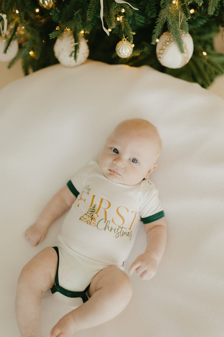 My First Christmas Teddy | Bamboo Bodysuit