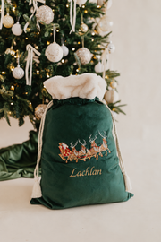 Deluxe Embroidered Santa Sack | Santa's Sleigh
