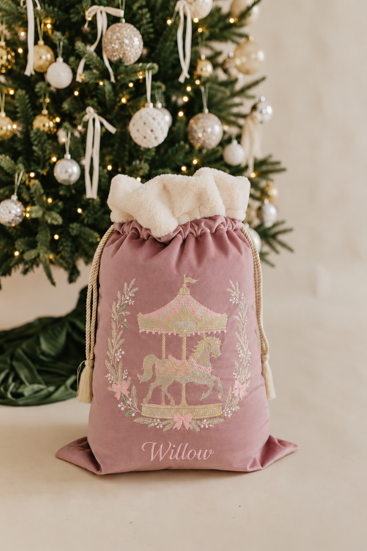 Deluxe Embroidered Santa Sack | Enchanted Carousel