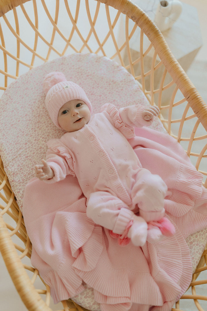 Pointelle Knit Romper | Classic Pink