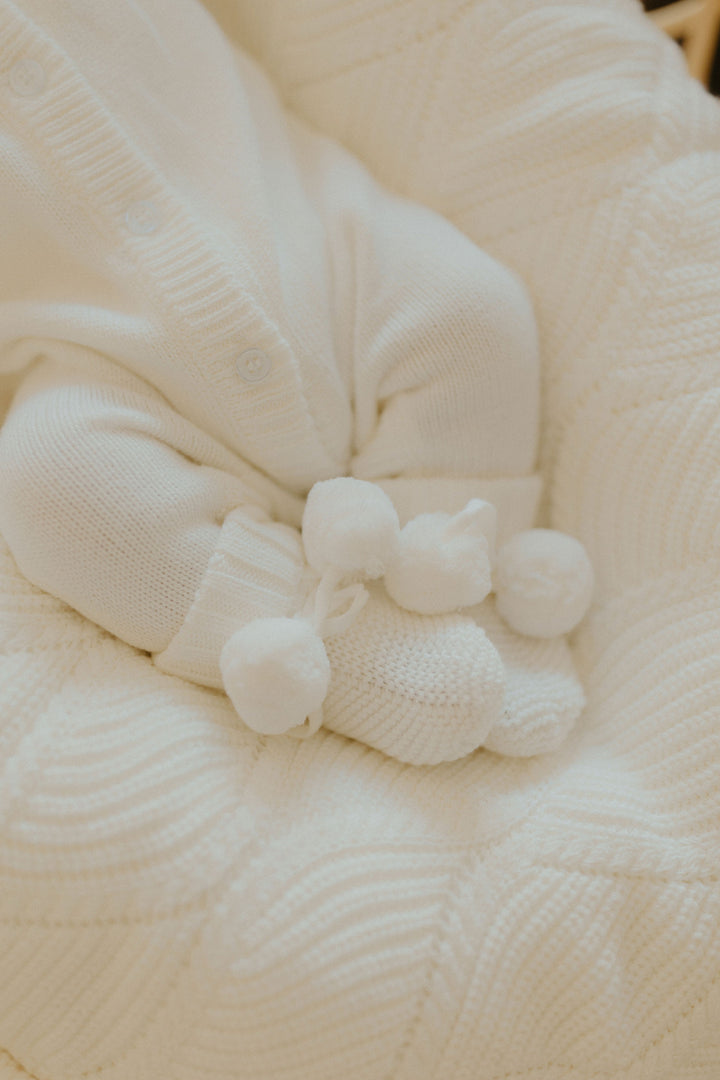 Hello World Knit Romper | Milk