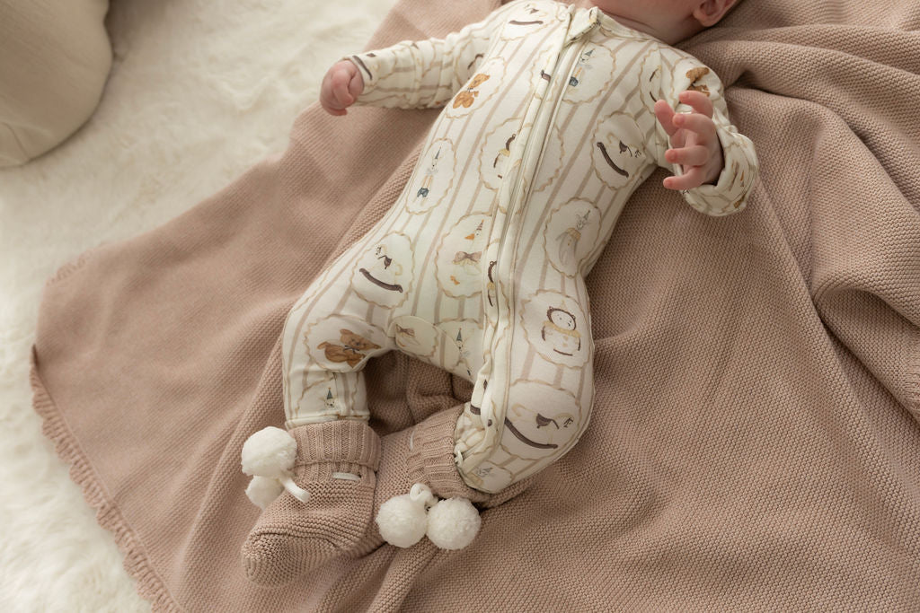 Baby Knit Booties | Biscotti Poms