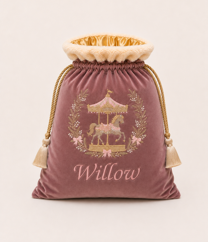 Deluxe Embroidered Santa Sack | Enchanted Carousel