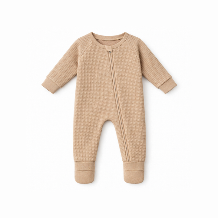 Fawn Waffle Zipsuit