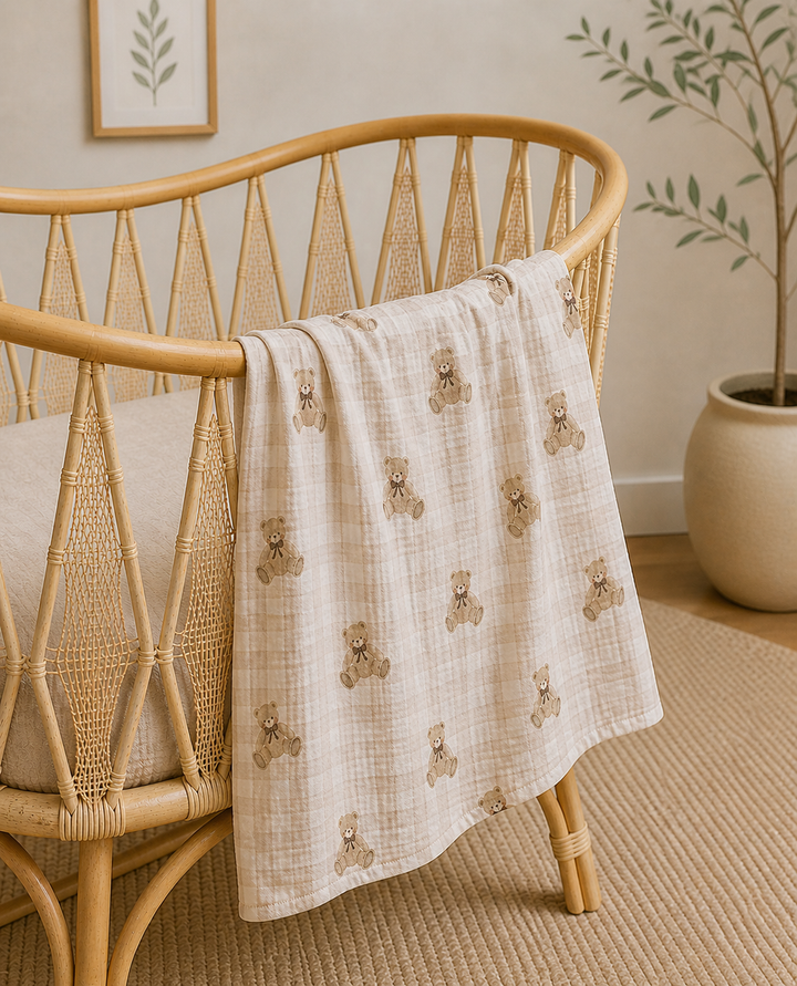 Gingham Teddy | Bamboo Cloud Wrap