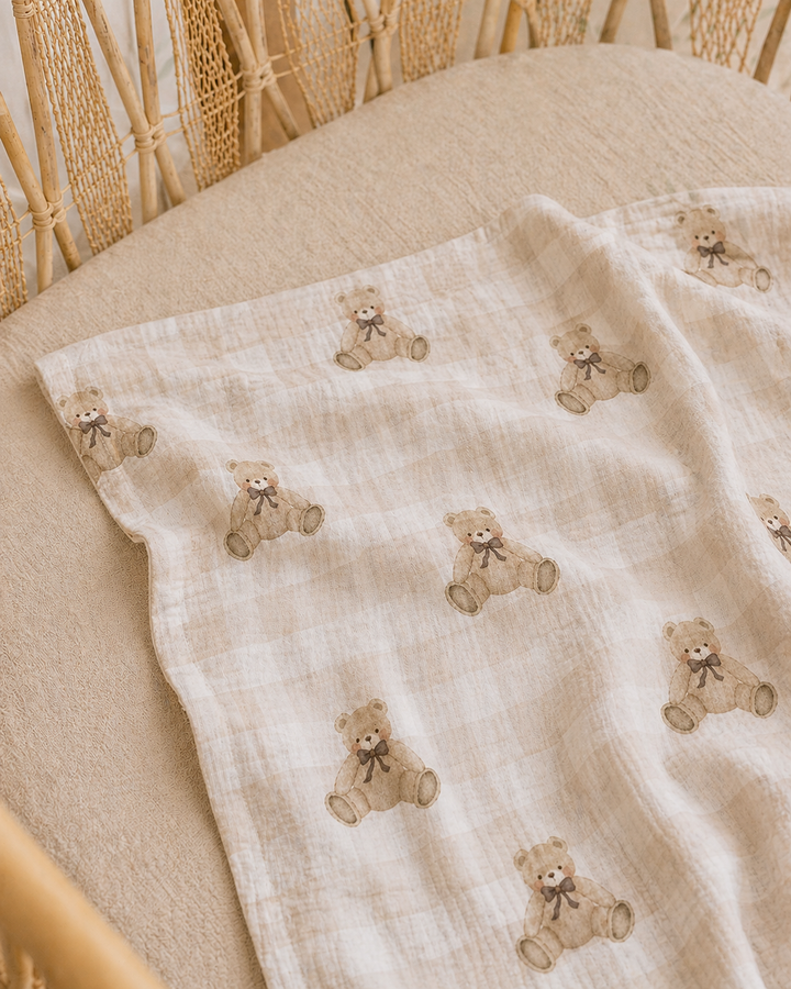 Gingham Teddy | Bamboo Cloud Wrap