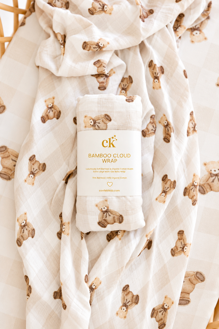 Gingham Teddy | Bamboo Cloud Wrap