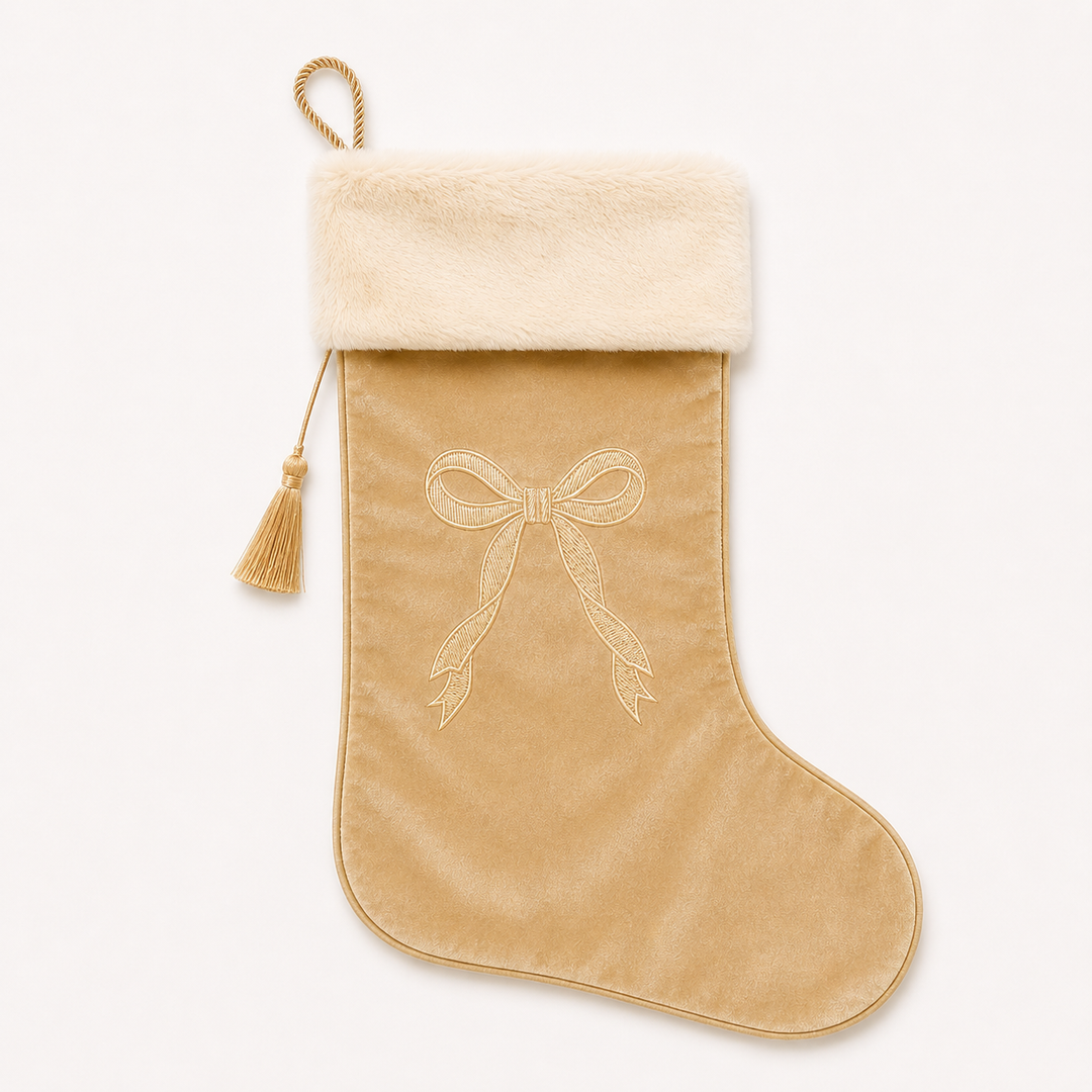 Heirloom Stocking | Gold Bow