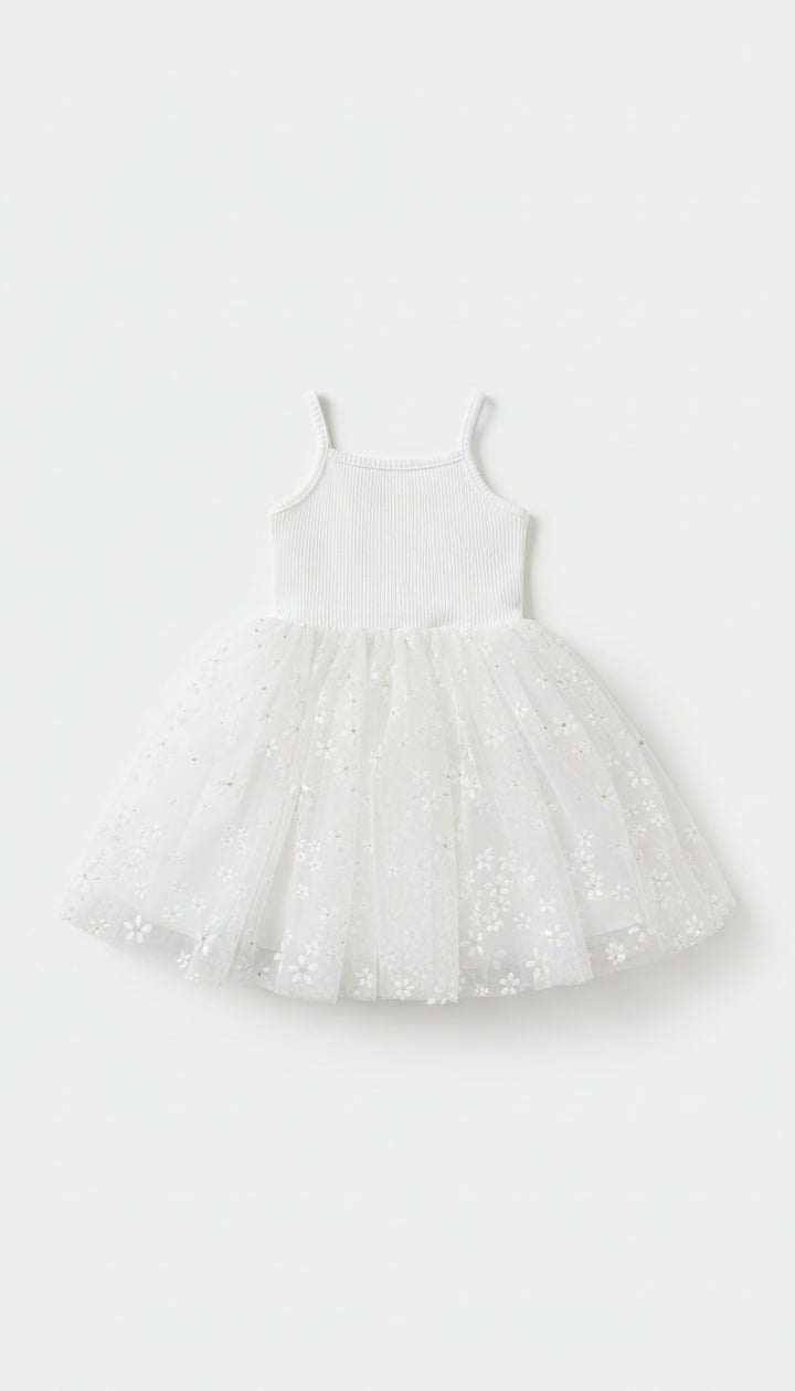 Ribbed Tulle Dress - Golden Daisies