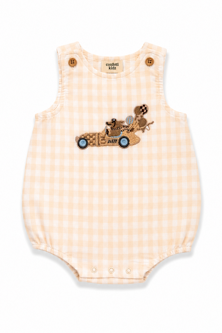 Little Racer Gingham Romper