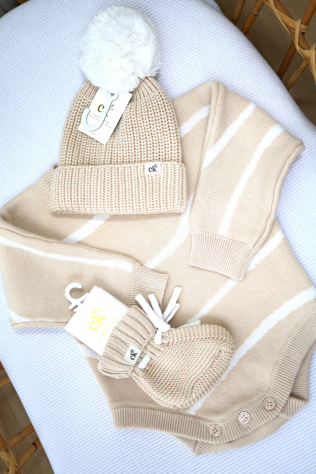 Baby Knit Booties | Sand