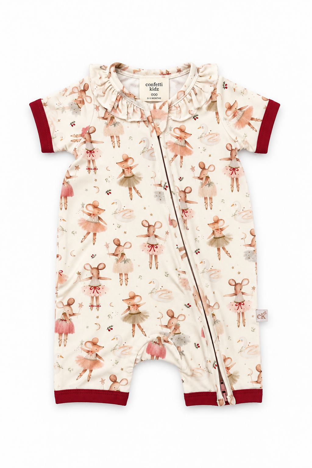 Swan Lake Mouse Bamboo Zip Romper