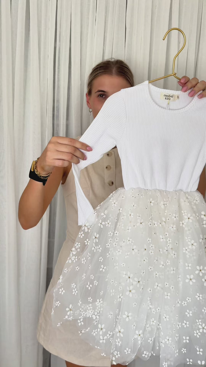 Golden Daisies - Long Sleeve Tulle Dress