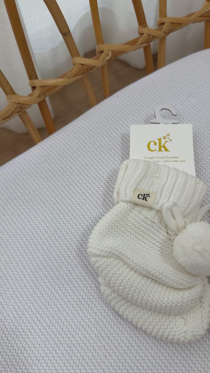 Baby Knit Booties | Milk Poms