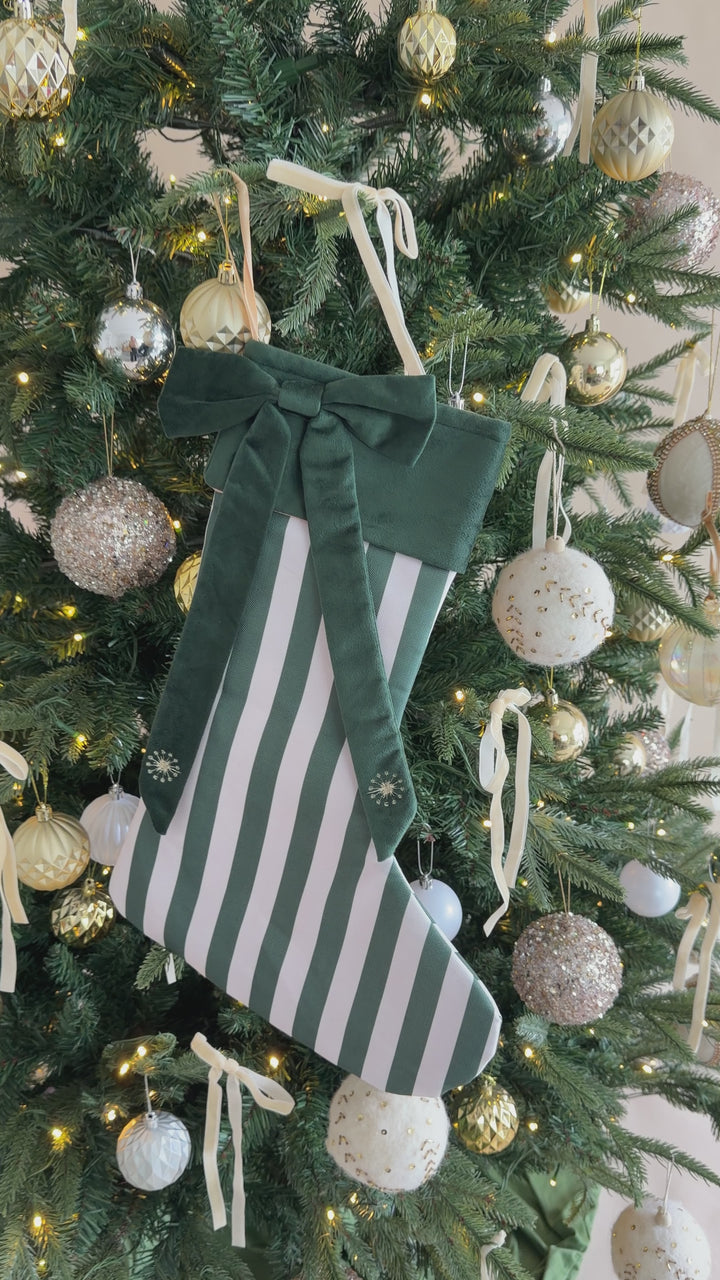 Heirloom Christmas Stocking | Evergreen Stripe