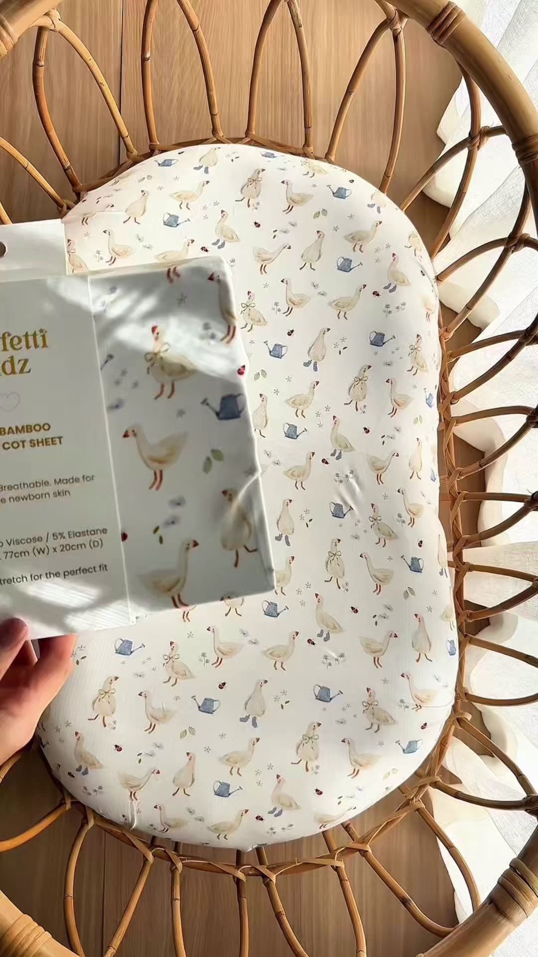 Country Goose | Fitted Bamboo Cot Sheet