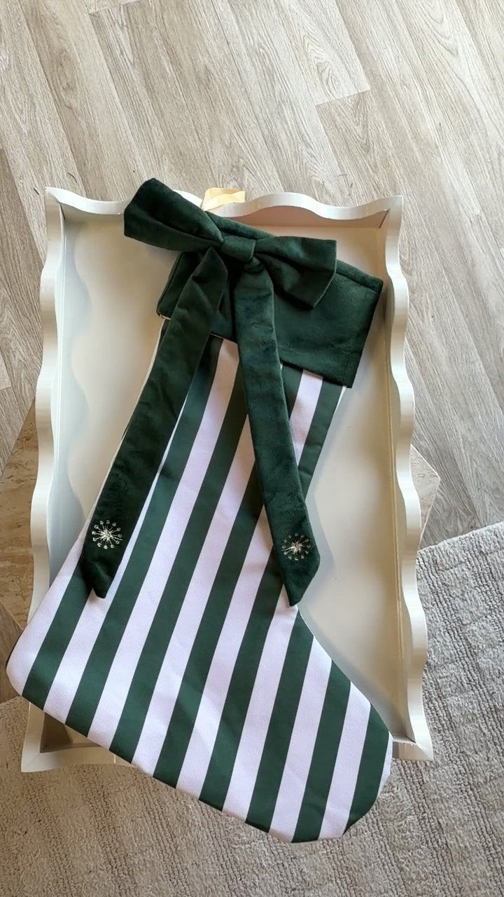 Heirloom Stocking | Evergreen Stripe