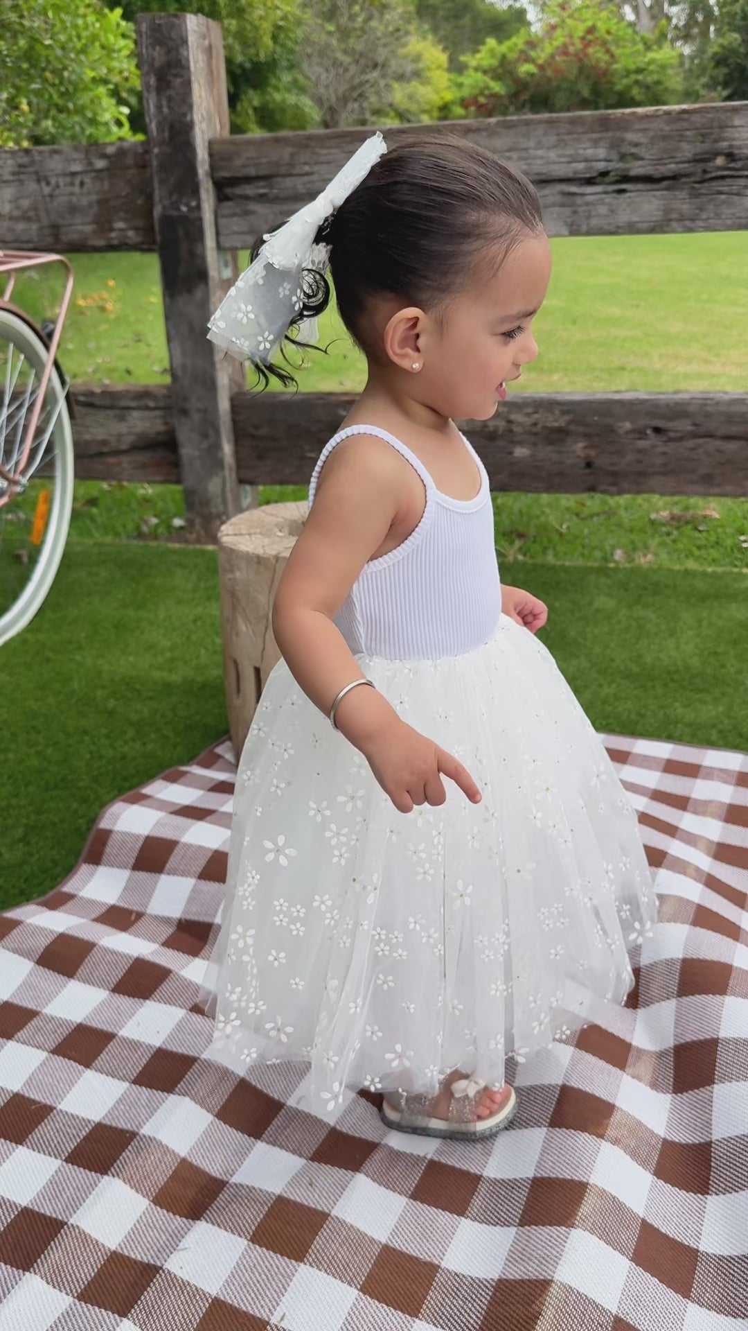Ribbed Tulle Dress - Golden Daisies