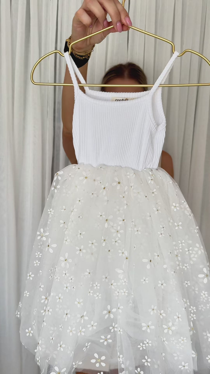Ribbed Tulle Dress - Golden Daisies